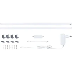 LED-työpistevalaisin Paulmann Inline 350x26mm 3000K 4W 350lm himmennettävä liiketunnistin aloitussarja mattakromi, 2kpl/pkt