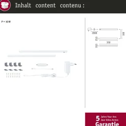 LED-työpistevalaisin Paulmann Inline 350x26mm 3000K 4W 350lm himmennettävä liiketunnistin aloitussarja mattakromi, 2kpl/pkt