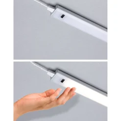 LED-työpistevalaisin Paulmann Inline 350x26mm 3000K 4W 350lm himmennettävä liiketunnistin aloitussarja mattakromi, 2kpl/pkt