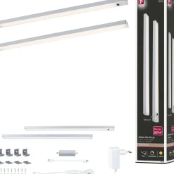 LED-työpistevalaisin Paulmann Inline 350x26mm 3000K 4W 350lm himmennettävä liiketunnistin aloitussarja mattakromi, 2kpl/pkt