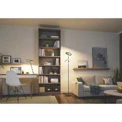 LED-työpöytävalaisin Paulmann Odila, 48.5cm, 650lm, 10.4W, säädettävä värilämpötila, mattamusta/kromi