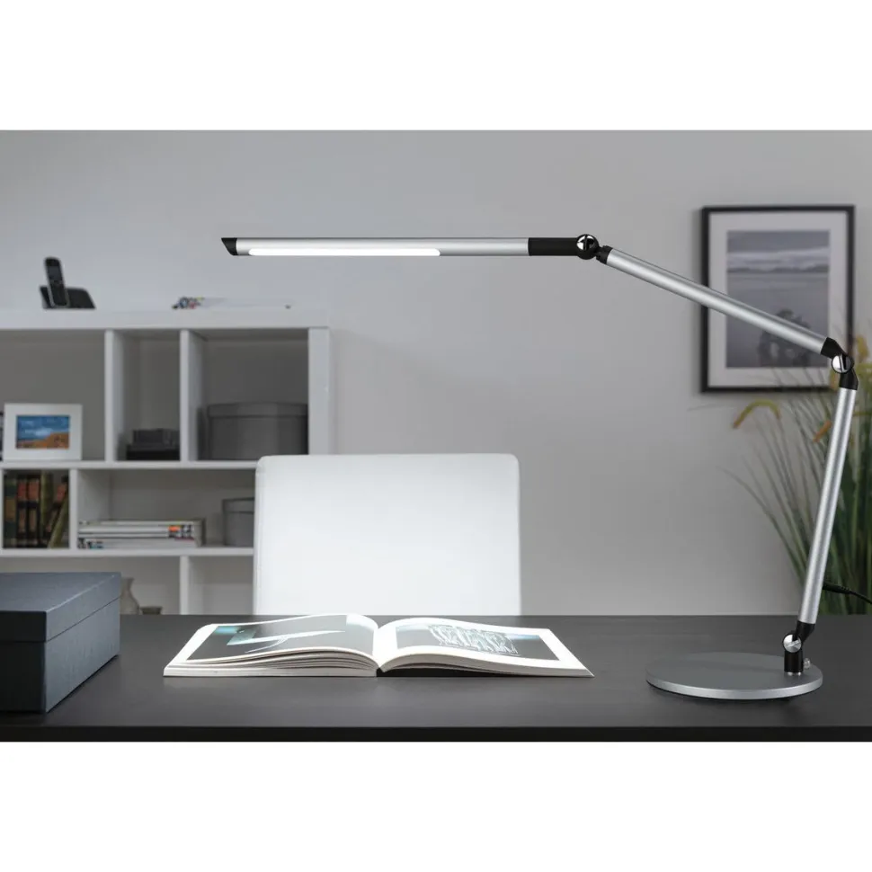 LED-työpöytävalaisin Paulmann FlexBar 3-Step-Dim, 36.2cm, 700lm, 9.5W, säädettävä värilämpötila, mattahopea