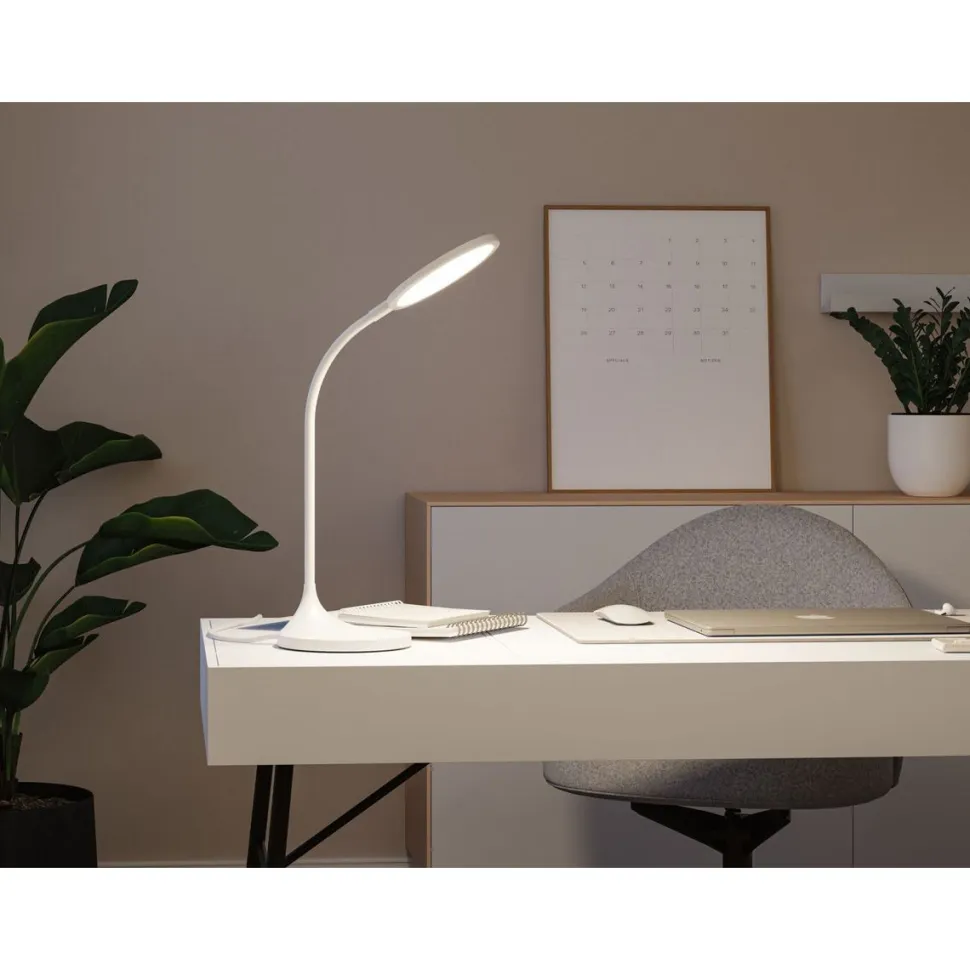 LED-työpöytävalaisin Paulmann Mejan, 60.4cm, 4000K, 1200lm, 15W, mattavalkoinen