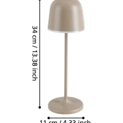 LED-ulkopöytävalaisin Eglo Mannera, ladattava, ruskea
