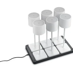LED-ulkopöytävalaisin Trio Fernandez, 6-os, harmaa, ladattava