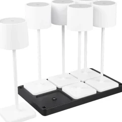 LED-ulkopöytävalaisin Trio Fernandez, 6-os, harmaa, ladattava