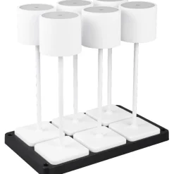 LED-ulkopöytävalaisin Trio Fernandez, 6-os, harmaa, ladattava
