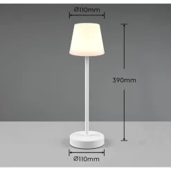 LED-ulkopöytävalaisin Trio Martinez, ladattava, mattavalkoinen
