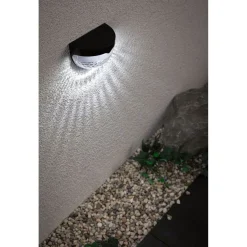 LED-ulkoseinävalaisin aurinkokennolla Paulmann Mimmo, IP44, 6500K, musta