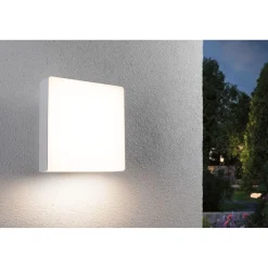 LED-ulkoseinävalaisin liiketunnistimella Paulmann Azalena, IP44, 3000K, korroosionkestävä, valkoinen