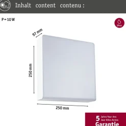 LED-ulkoseinävalaisin liiketunnistimella Paulmann Azalena, IP44, 3000K, korroosionkestävä, valkoinen
