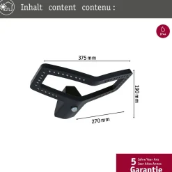 LED-ulkoseinävalaisin Paulmann Alara 375x270mm 3000K 10W 450lm hämäräohjattu liiketunnistin IR antrasiitti