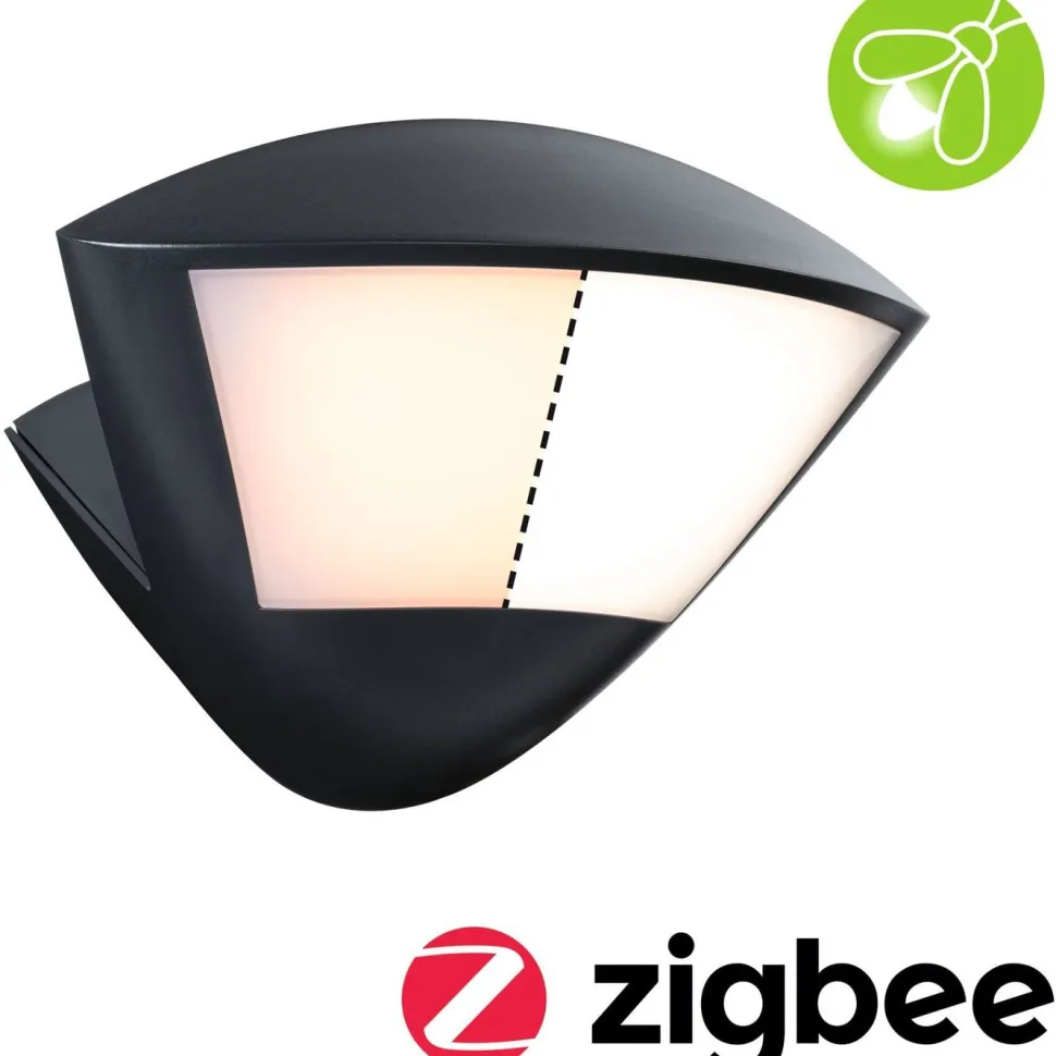 LED-ulkoseinävalaisin Paulmann Skyla Smart Home Zigbee 3.0 226x164mm 2200K-3000K 10W 840lm hämäräohjattu liiketunnistin IR antrasiitti