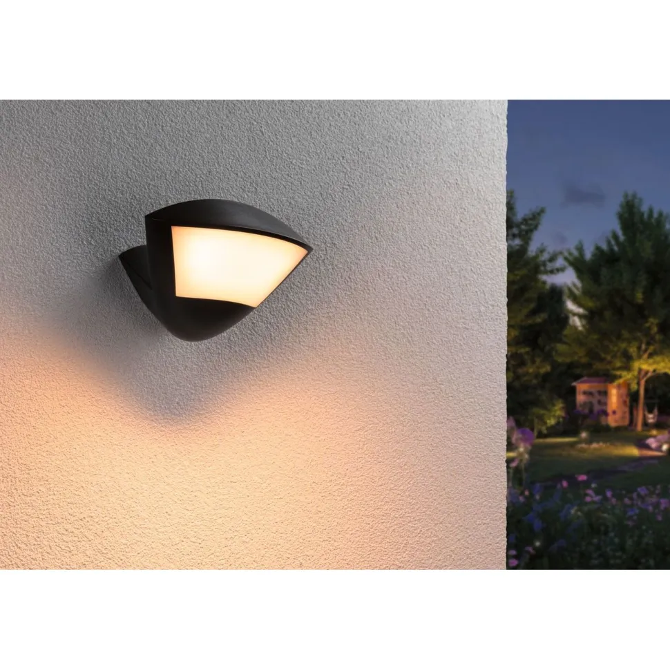LED-ulkoseinävalaisin Paulmann Skyla Smart Home Zigbee 3.0 226x164mm 2200K-3000K 10W 840lm hämäräohjattu liiketunnistin IR antrasiitti