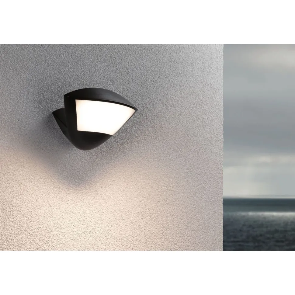 LED-ulkoseinävalaisin Paulmann Skyla Smart Home Zigbee 3.0 226x164mm 2200K-3000K 10W 840lm hämäräohjattu liiketunnistin IR antrasiitti