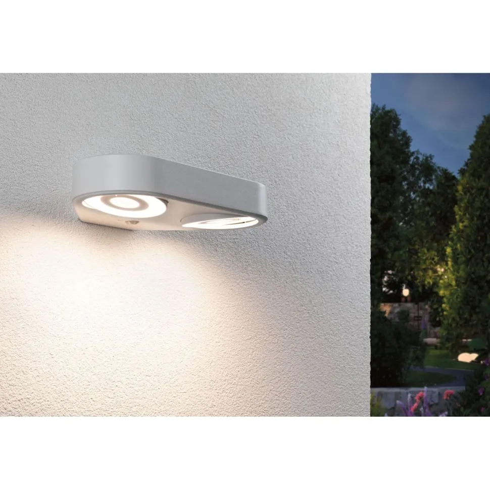 LED-ulkoseinävalaisin Paulmann Silma 2-osainen 280x176mm 3000K 2x5.5/2x0.7W 2x600lm hämäräohjattu liiketunnistin IR antrasiitti