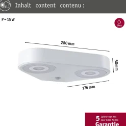 LED-ulkoseinävalaisin Paulmann Silma 2-osainen 280x176mm 3000K 2x5.5/2x0.7W 2x600lm hämäräohjattu liiketunnistin IR antrasiitti