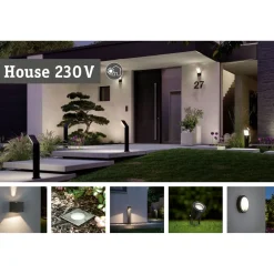 LED-ulkoseinävalaisin Paulmann Silma 2-osainen 280x176mm 3000K 2x5.5/2x0.7W 2x600lm hämäräohjattu liiketunnistin IR antrasiitti