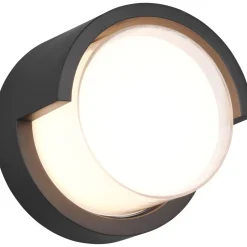 LED-ulkoseinävalaisin Trio Puno pyöreä mattamusta