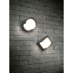 LED-ulkoseinävalaisin Trio Puno pyöreä mattamusta