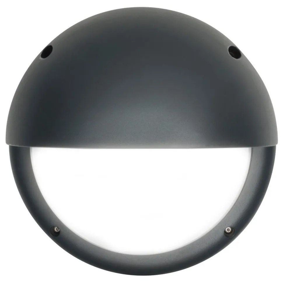 LED-ulkoseinävalaisin Airam Cestus Round Eye, 20W/840, Ø261x150mm, IP65, antrasiitti/opaali