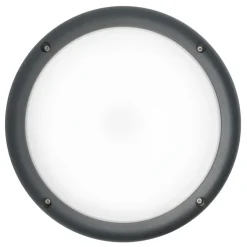 LED-ulkoseinävalaisin Airam Cestus Round max 100W E27 Ø261x140 mm IP65 antrasiitti/opaali