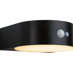 LED-ulkoseinävalaisin aurinkokennolla Paulmann Eileen, IP44, 2200K, liiketunnistin, musta