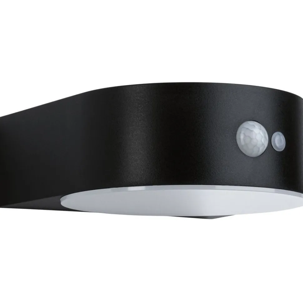LED-ulkoseinävalaisin aurinkokennolla Paulmann Eileen, IP44, 3000K, liiketunnistin, musta