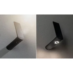 LED-ulkoseinävalaisin aurinkokennolla Paulmann Ilias, IP44, 3000K, liiketunnistin, antrasiitti