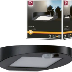 LED-ulkoseinävalaisin aurinkokennolla Paulmann Ryse, IP44, 3000K, liiketunnistin, antrasiitti