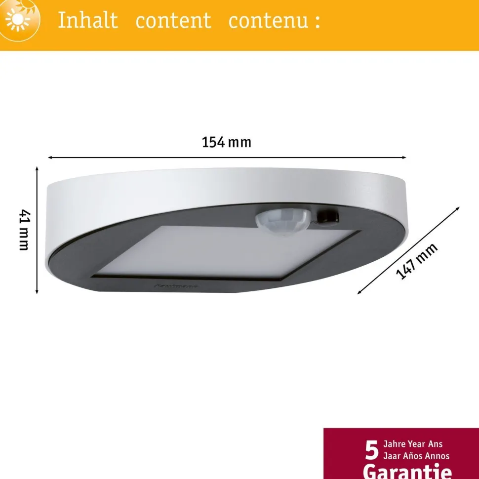 LED-ulkoseinävalaisin aurinkokennolla Paulmann Ryse, IP44, 3000K, liiketunnistin, antrasiitti