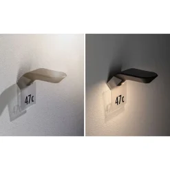 LED-ulkoseinävalaisin aurinkokennolla Paulmann Soley, IP44, 3000K, liiketunnistin, antrasiitti