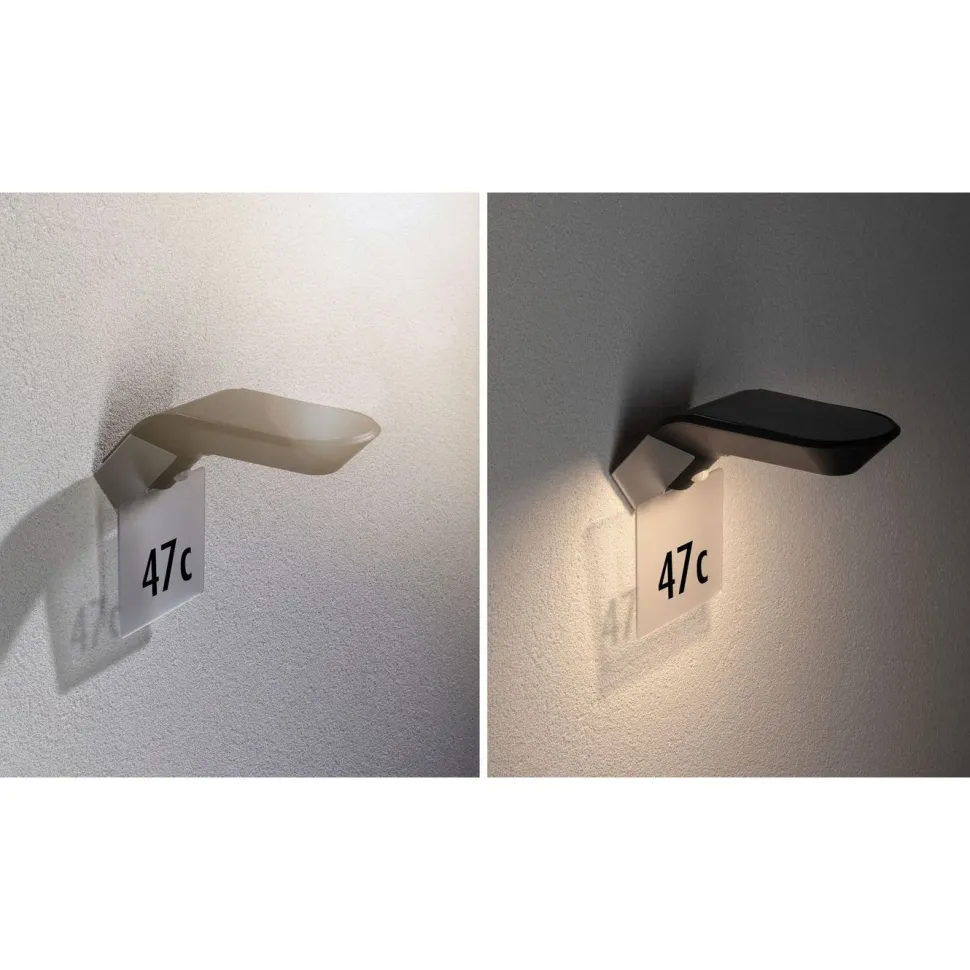 LED-ulkoseinävalaisin aurinkokennolla Paulmann Soley, IP44, 3000K, liiketunnistin, antrasiitti