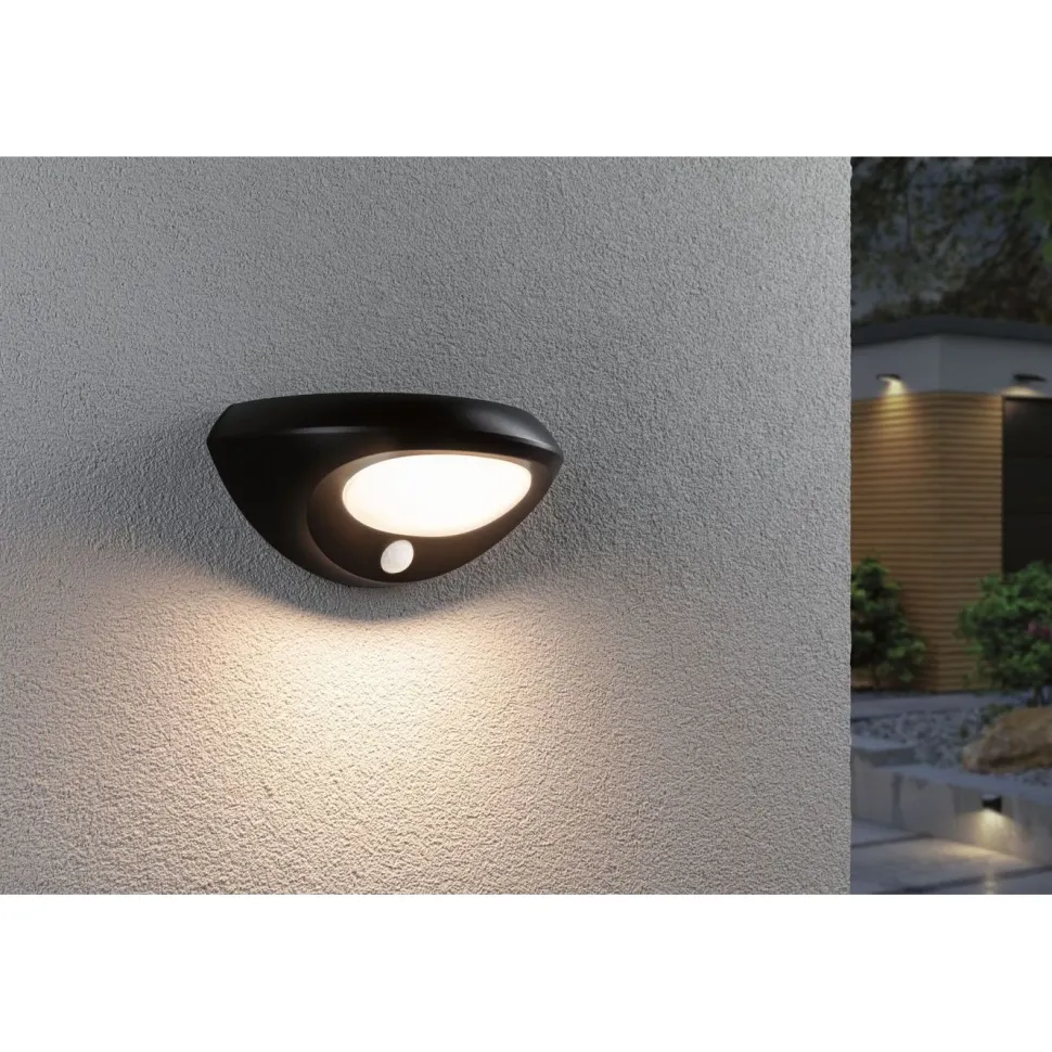 LED-ulkoseinävalaisin aurinkokennolla Paulmann Sorova, IP44, 3000K, antrasiitti