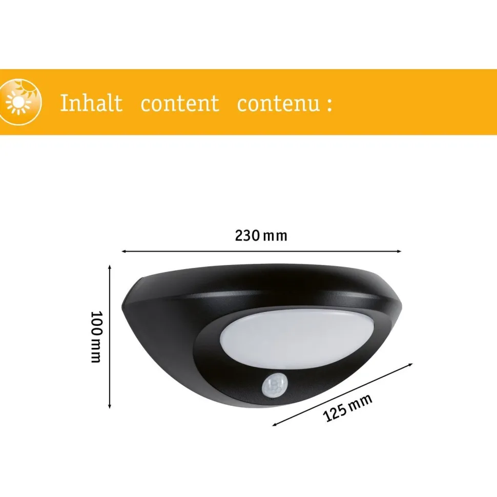 LED-ulkoseinävalaisin aurinkokennolla Paulmann Sorova, IP44, 3000K, antrasiitti
