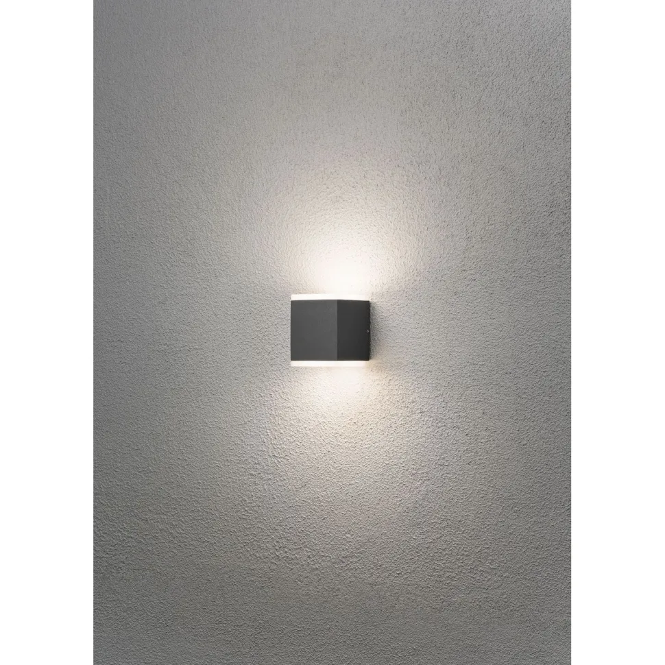 LED-ulkoseinävalaisin Konstsmide Monza 80x92x105 mm 2x6 W antrasiitinharmaa