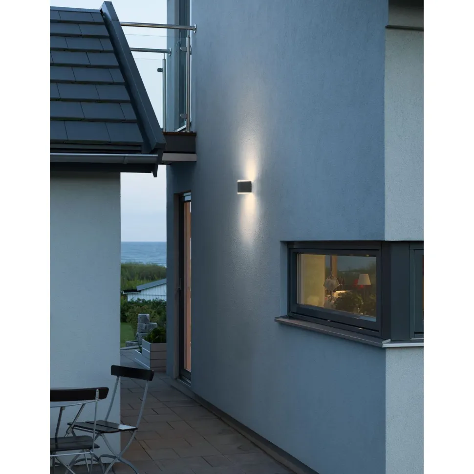 LED-ulkoseinävalaisin Konstsmide Monza 80x92x105 mm 2x6 W antrasiitinharmaa