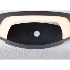 LED-ulkoseinävalaisin liiketunnistimella Paulmann Akena, IP44, 2200K, antrasiitti