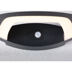 LED-ulkoseinävalaisin liiketunnistimella Paulmann Akena, IP44, 3000K, antrasiitti