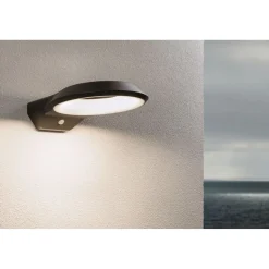 LED-ulkoseinävalaisin liiketunnistimella Paulmann Anela, IP44, 3000K, antrasiitti
