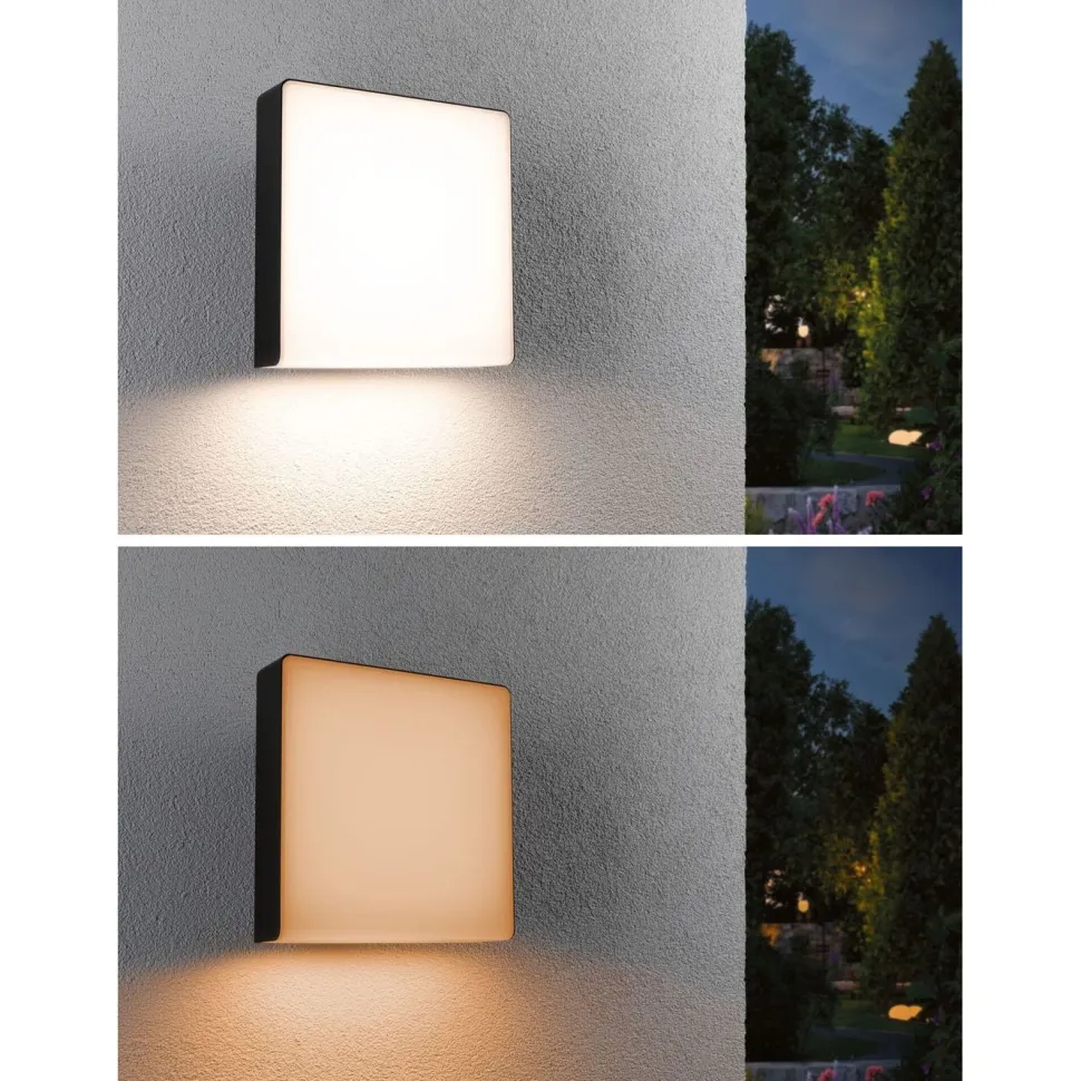 LED-ulkoseinävalaisin liiketunnistimella Paulmann Azalena, Smart Home Zigbee 3.0, IP44, säädettävä värilämpötila, antrasiitti