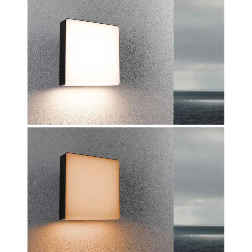 LED-ulkoseinävalaisin liiketunnistimella Paulmann Azalena, Smart Home Zigbee 3.0, IP44, säädettävä värilämpötila, antrasiitti
