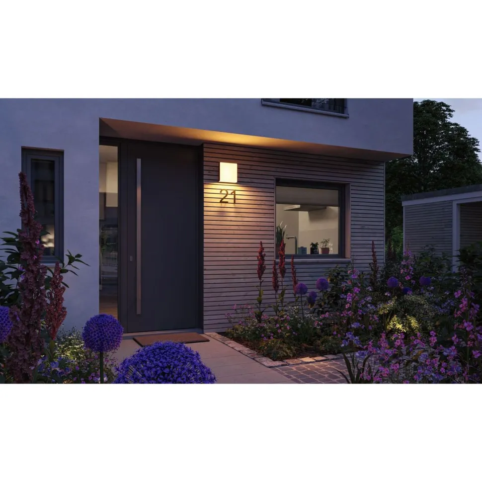 LED-ulkoseinävalaisin liiketunnistimella Paulmann Azalena, Smart Home Zigbee 3.0, IP44, säädettävä värilämpötila, antrasiitti