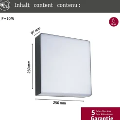 LED-ulkoseinävalaisin liiketunnistimella Paulmann Azalena, Smart Home Zigbee 3.0, IP44, säädettävä värilämpötila, antrasiitti