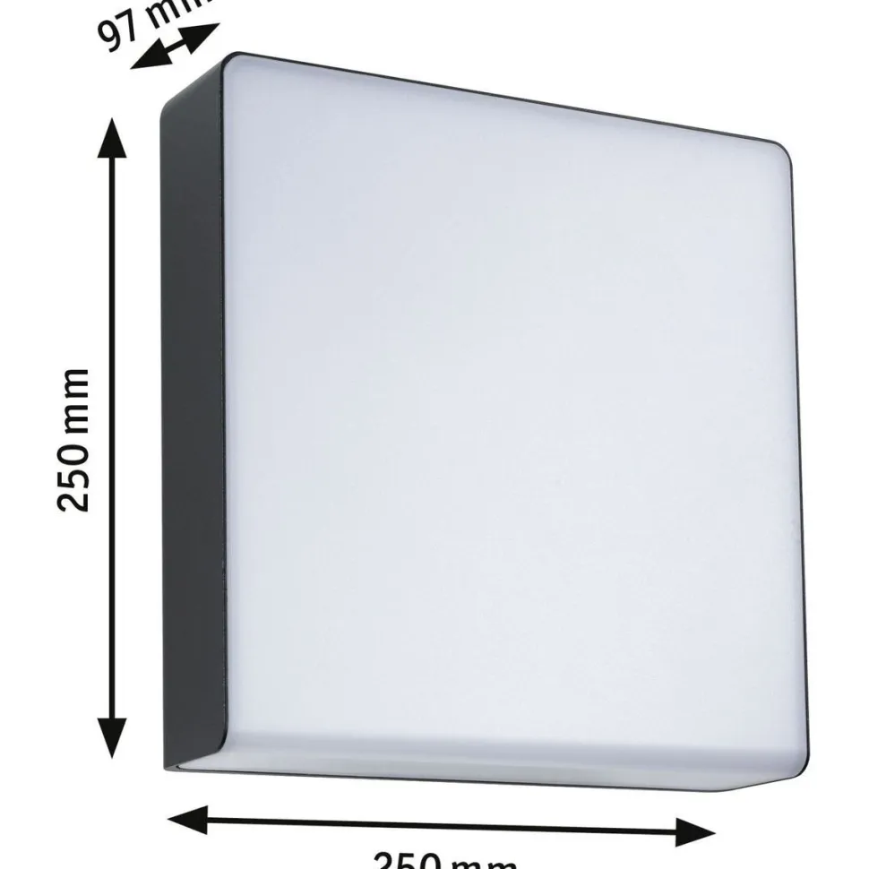LED-ulkoseinävalaisin liiketunnistimella Paulmann Azalena, Smart Home Zigbee 3.0, IP44, säädettävä värilämpötila, antrasiitti