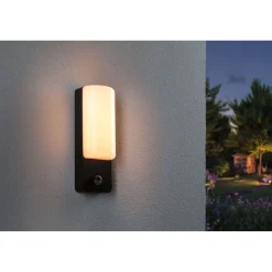 LED-ulkoseinävalaisin liiketunnistimella Paulmann Bonnie, IP44, 2200-3000K, antrasiitti