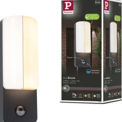 LED-ulkoseinävalaisin liiketunnistimella Paulmann Bonnie, IP44, 2200-3000K, antrasiitti