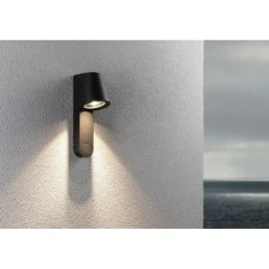 LED-ulkoseinävalaisin liiketunnistimella Paulmann Caissa, IP44, 3000K, antrasiitti