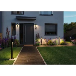 LED-ulkoseinävalaisin liiketunnistimella Paulmann Caissa, IP44, 3000K, antrasiitti