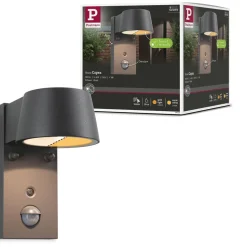 LED-ulkoseinävalaisin liiketunnistimella Paulmann Capea, IP44, säädettävä värilämpötila, antrasiitti